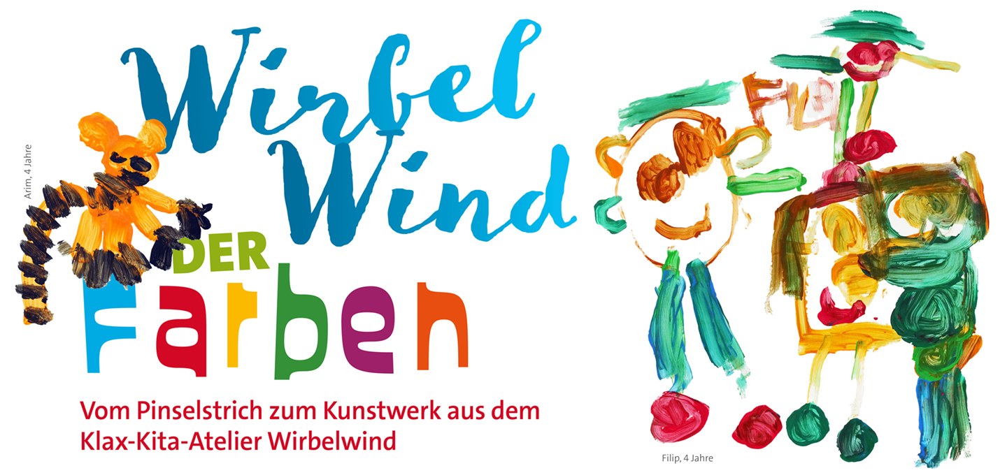 Ausstellung Wirbelwind der Farben, ein gemalter Tiger sitzt auf den Buchstaben